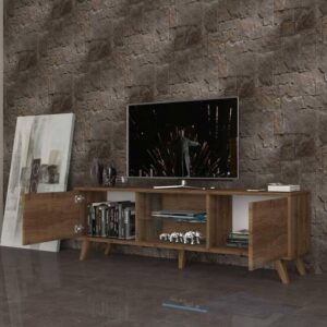 Pronto طاولة تلفاز بني اضاءة