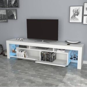 Stilo طاولة تلفاز ابيض اضاءة موديل