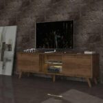 Pronto طاولة تلفاز بني اضاءة