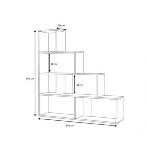 Alis-Oak دولاب مكتبة لون اخشبي موديل