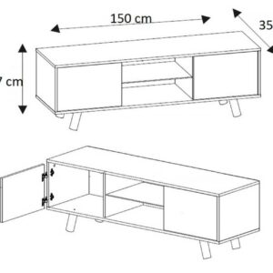 Pronto طاولة تلفاز بني اضاءة