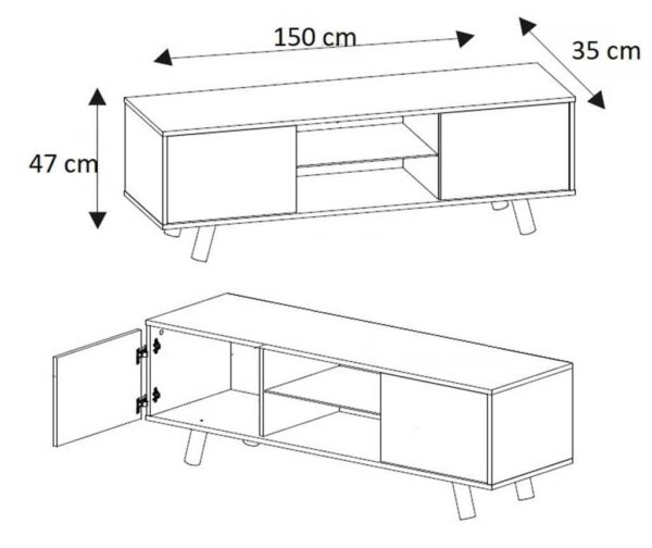 Pronto طاولة تلفاز بني اضاءة