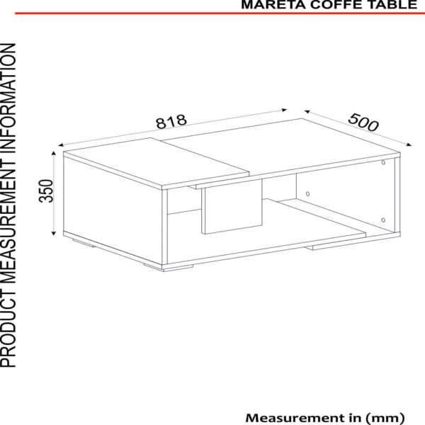 Mareta طقم طاولة تلفزيون وطاولة قهوة وركن قهوة لون ابيض
