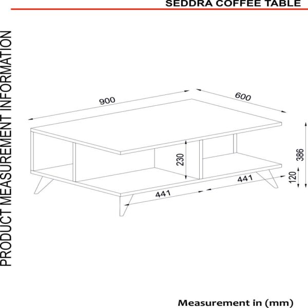 SEDDRA طقم طاولة تلفزيون وطاولة قهوة وركن للقهوة لون ابيض