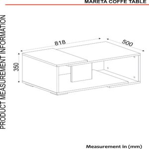 Mareta Wh & Br طقم طاولة تلفزيون وطاولة قهوة وركن للقهوة