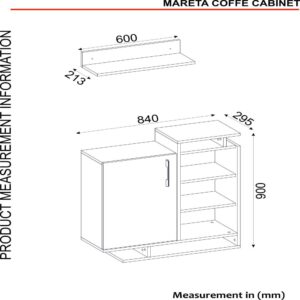 Mareta طقم طاولة تلفزيون وطاولة قهوة وركن قهوة لون ابيض