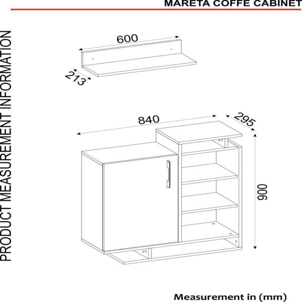 Mareta طقم طاولة تلفزيون وطاولة قهوة وركن قهوة لون ابيض