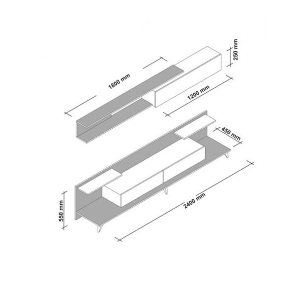 طاولة تلفاز لون ابيض Dore-white
