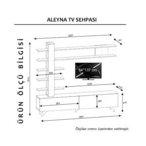 طاولة تلفاز لون ابيض Aleyna