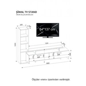 طاولة تلفاز ابيض وبيج Simal