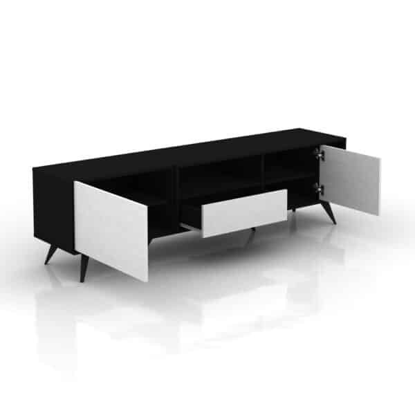 طاولة تلفاز خشب أبيض مع أسود MN-640