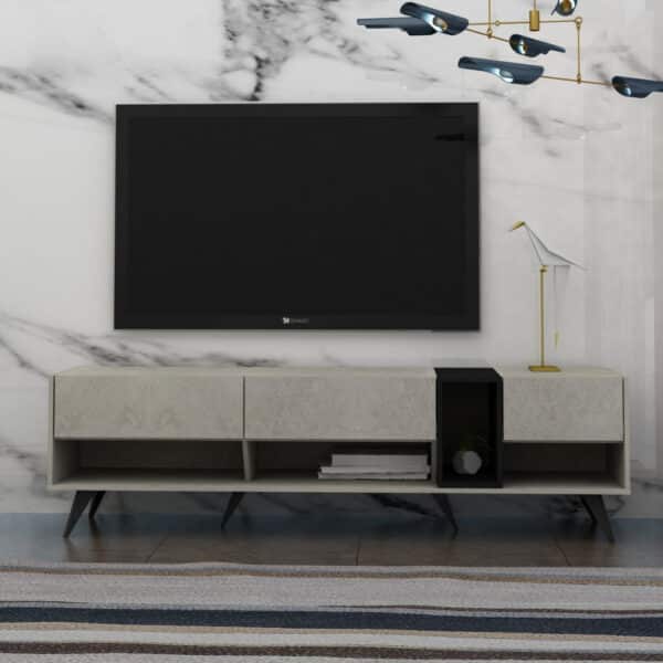 طاولة تلفاز عصرية رمادي و أسود MN-641