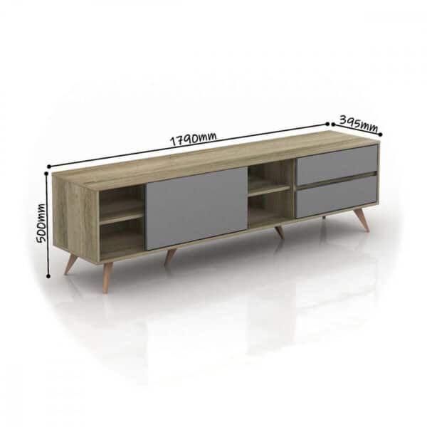 طاولة تلفزيون خشب ماليزي خشب مع رمادي MN-636