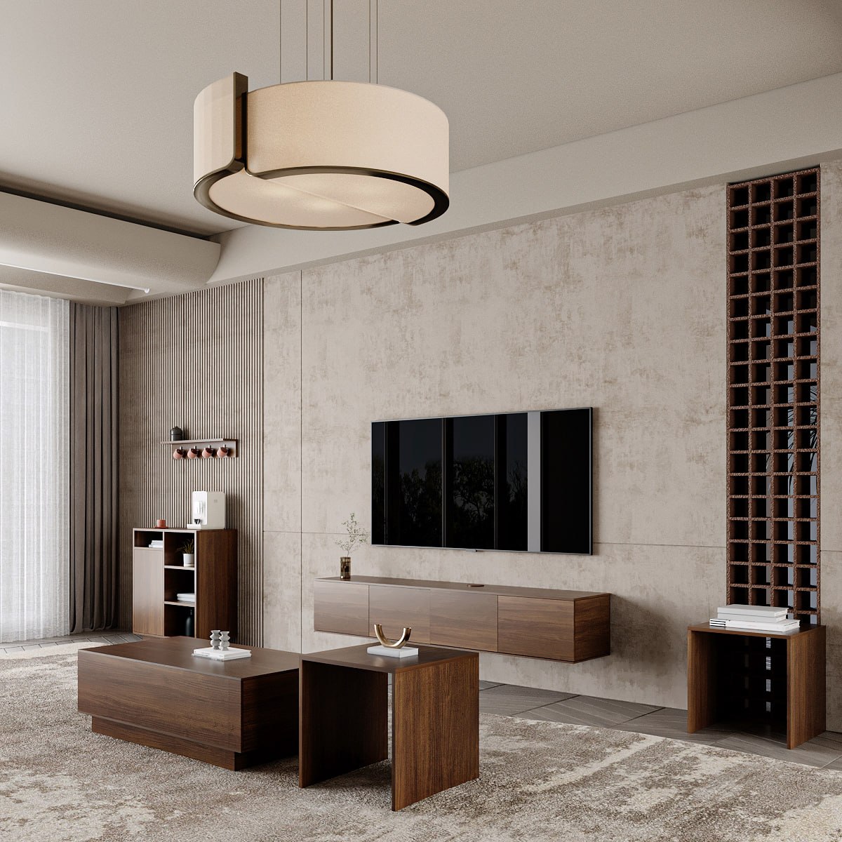 طقم طاولات مودرن لون بني DE-904