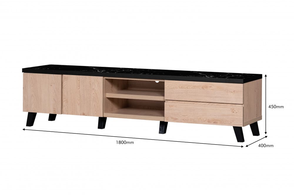 طاولة تلفاز مودن أسود مع خشبي MN-730 (2)