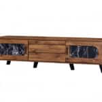طاولة تلفزيون خشب بني مع أسود رخامي MN-726