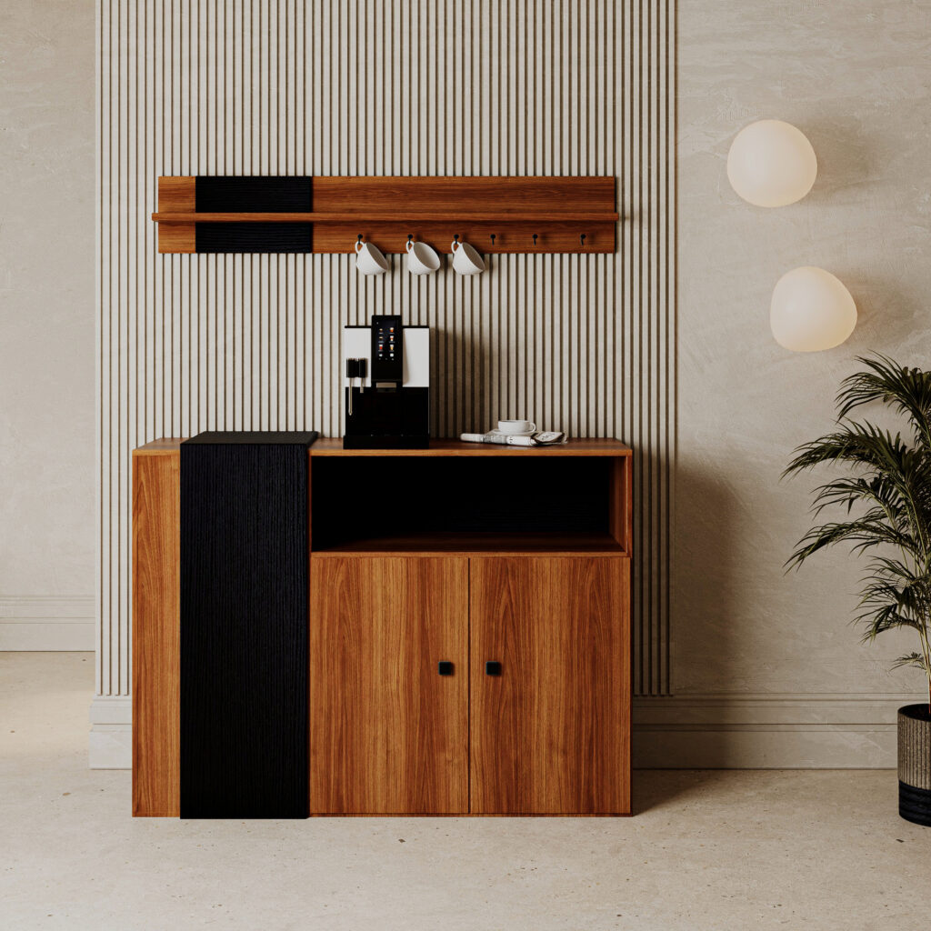 طقم طاولات مودرن لون بني مع أسود DE-908