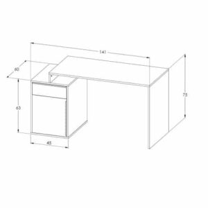 مكتب دراسه او عمل لون رمادي DE-370