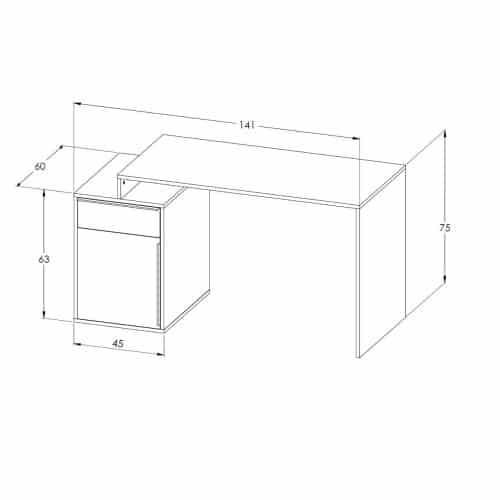 مكتب دراسه او عمل لون رمادي DE-370