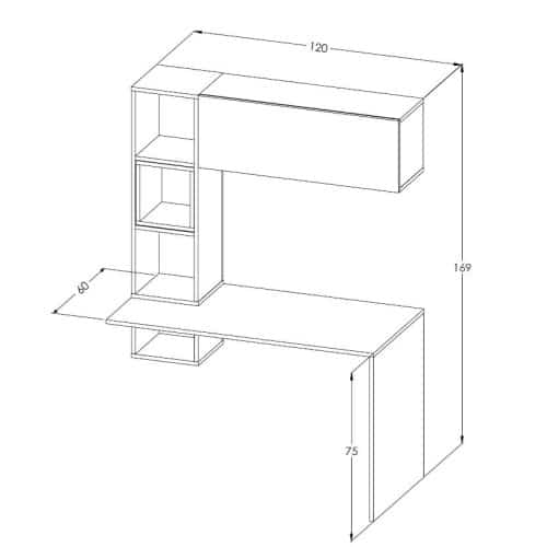 مكتب مودرن لون ابيض مع بني DE-372