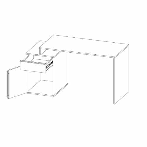 مكتب مودرن لون ابيض مع بيج DE-371 