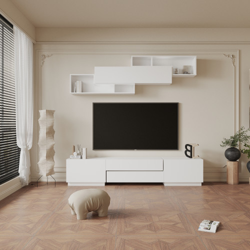 طاولة تلفزيون مودرن لون أبيض DE-164