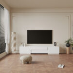 طاولة تلفزيون مودرن لون أبيض DE-164