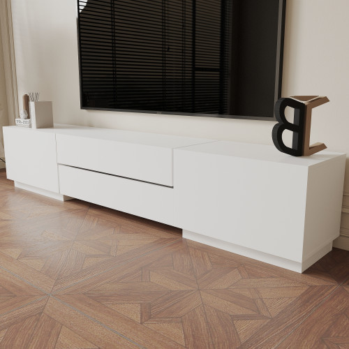 طاولة تلفزيون مودرن لون أبيض DE-164