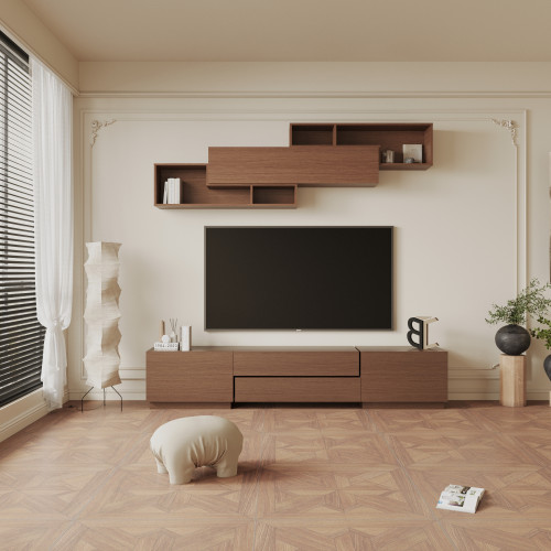 مكتبة تلفزيون مودرن بلون بني جوزي DE-165