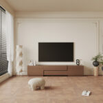 مكتبة تلفزيون مودرن بلون بني جوزي DE-165