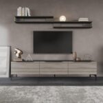 طاولة تلفزيون 3 درف مع رف علوي DE-170