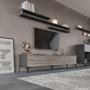 طاولة تلفزيون 3 درف مع رف علوي DE-170