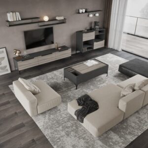 طاولة تلفزيون 3 درف مع رف علوي DE-170