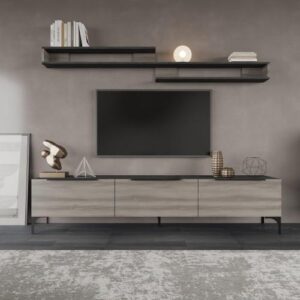 طاولة تلفزيون 3 درف مع رف علوي DE-170