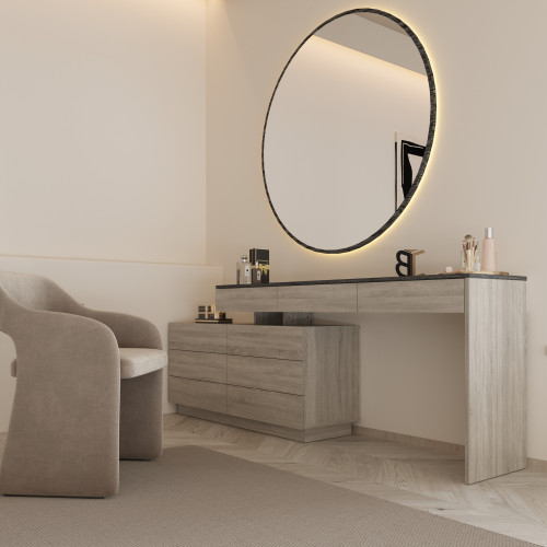 غرفة نوم شبابي عصرية لون رمادي فاتح وغامق