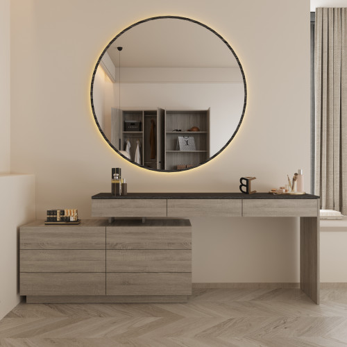 غرفة نوم شبابي عصرية لون رمادي فاتح وغامق