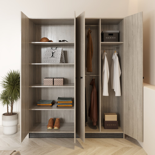 غرفة نوم شبابي عصرية لون رمادي فاتح وغامق