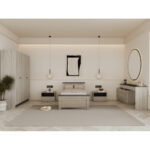 غرفة نوم شبابي عصرية لون رمادي فاتح وغامق