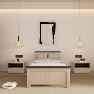 ⁦غرفة نوم شبابي كاملة لون بيج وبني جوزي⁩ - الصورة ⁦2⁩