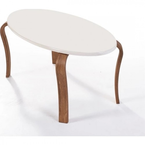 طاولة قهوة دائرية لون ابيض مستورده DE-371