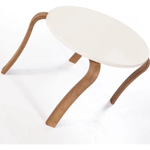 طاولة قهوة دائرية لون ابيض مستورده DE-371