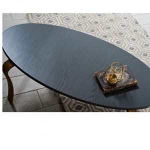 طاولة قهوة وسط دائرية رمادي مع أرجل بني DE-372